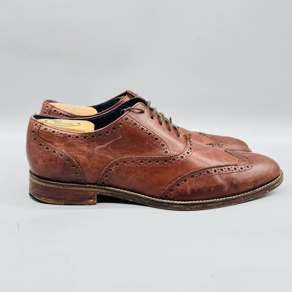 Cole Haan Shoes Mens 12 Brown Leather Vtg Air Wingtip Oxford Dress Brogue Vtg